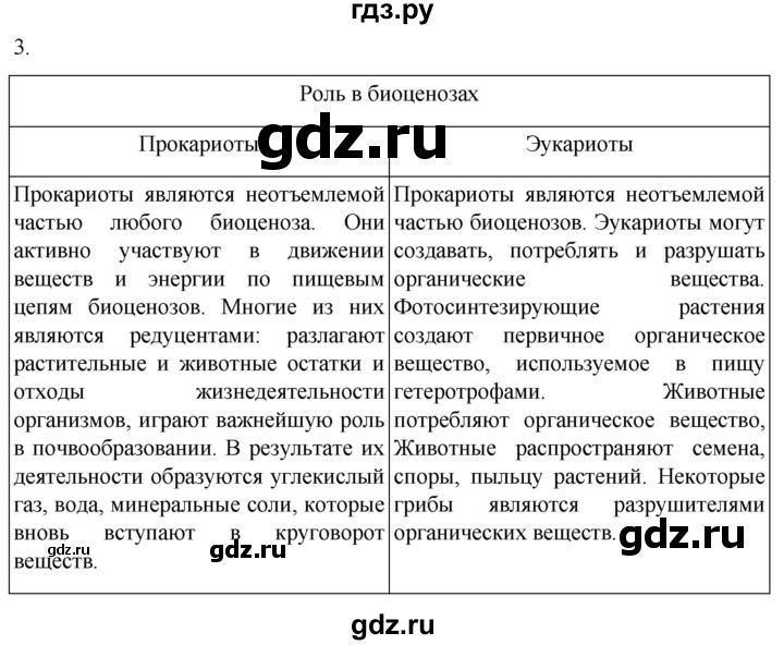 ГДЗ по биологии 10 класс Пасечник  Углубленный уровень §17 / проверьте себя - 3, Решебник