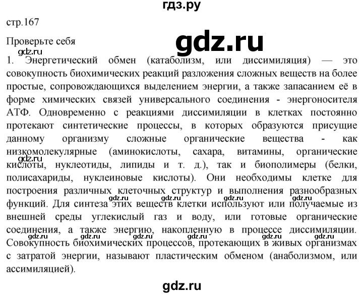 ГДЗ по биологии 10 класс Пасечник  Углубленный уровень §18 / проверьте себя - 1, Решебник