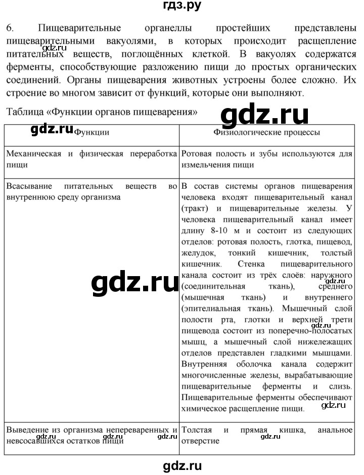 ГДЗ по биологии 10 класс Пасечник  Углубленный уровень §36 / проверьте себя - 6, Решебник