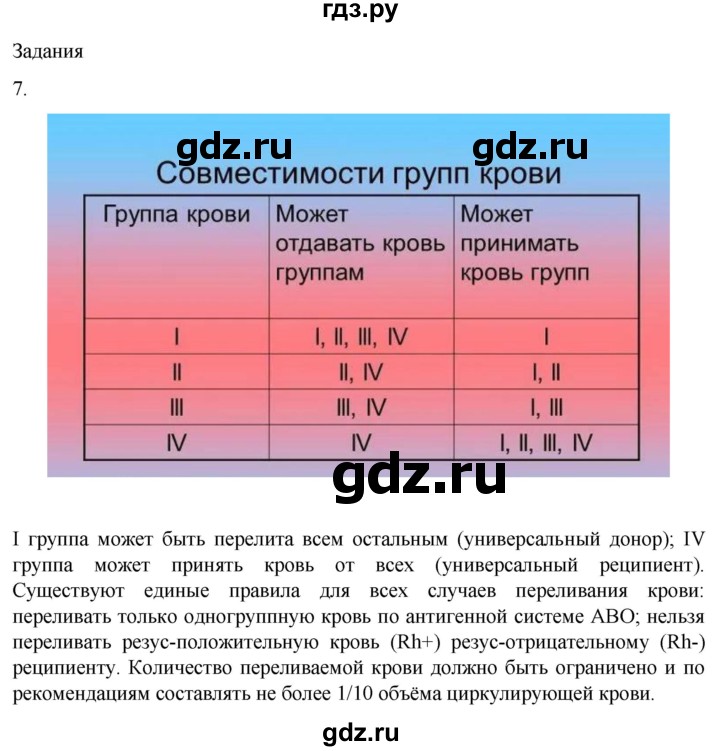 ГДЗ по биологии 9 класс Суматохин  Углубленный уровень часть 2 / §10 / задание - 7, Решебник